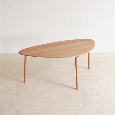 変形 ダイニングテーブル ハマグリ 幅140cm オーク 天然木【複数個口で配送】【4002192】