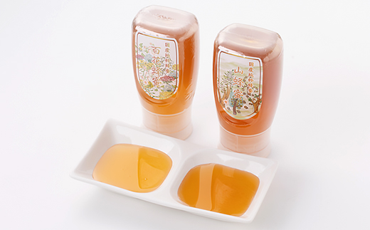 津山市産 百花蜂蜜・山蜂蜜　各 逆止弁300gのセット【1605237】