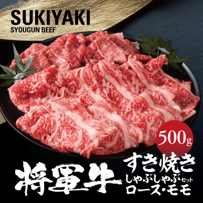【将軍牛】特選すき焼きしゃぶしゃぶセット ロース もも 2種類 500g【配送不可地域：離島・北海道・沖縄県】【1653543】
