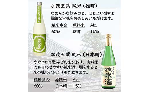 加茂五葉 純米酒のみくらべ 720ml 2本入り(雄町・日本晴) 酒 日本酒 飲み比べ TY0-0924