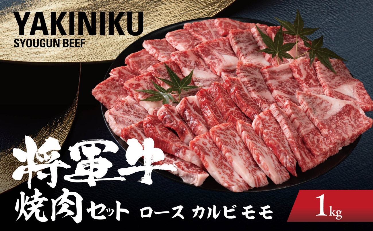 【将軍牛】特選焼肉セット ロース カルビ もも 3種類 1kg【配送不可地域：離島・北海道・沖縄県】【1652120】