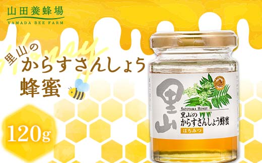 【お試しサイズ】里山のからすさんしょう蜂蜜 120g ビン容器入 はちみつ ハチミツ 国産 柑橘系 すっきり 爽やか かろやか キレ TY0-0934