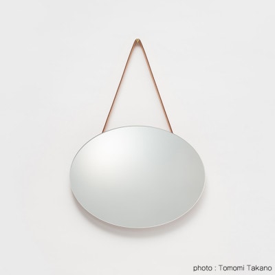 ヒノキのオーバルミラー　ラージ　TSUYAMA FURNITURE【1403742】