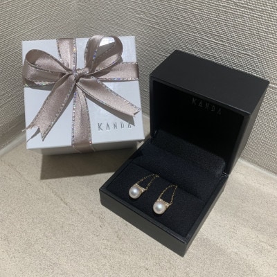 真珠　パール　ピアス　7ミリ　K18YG　ダイヤ　白百合真珠ダイヤモンドピアス【配送不可地域：沖縄県】【1642159】