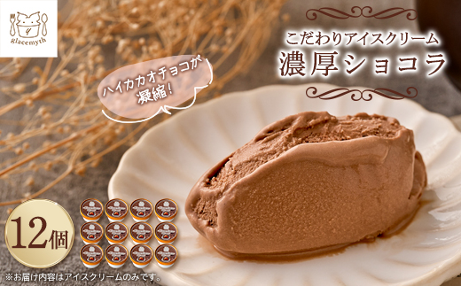 スイーツ専門店の作るこだわりアイスクリーム12個セット　チョコアイス　各90ml入り【配送不可地域：離島】【1480515】