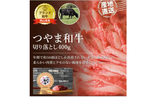 ＜岡山県産黒毛和牛＞つやま和牛切り落とし400g TY0-0641