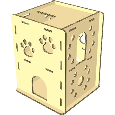 3層強化ダンボール製 猫が選んだ『ニャンだ!!ねこハウス』 1戸用【1437593】