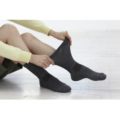 着る岩盤浴BSファイン　ウォーキングソックス【Lサイズ/ブラック杢】【1415339】