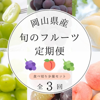 【発送月固定定期便】岡山県産旬のフルーツ定期便　少量セット全3回【配送不可地域：離島・北海道・沖縄県】【4081843】