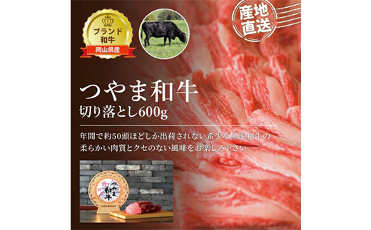 ＜岡山県産黒毛和牛＞つやま和牛切り落とし600g TY0-0642