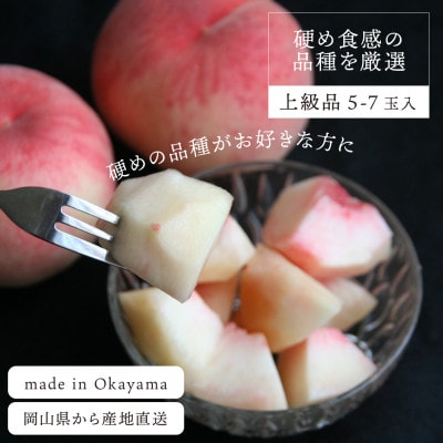 【2026年先行予約】「硬めの桃好きさん」におすすめ! 硬め桃 上級品 5-7玉(岡山県産)【配送不可地域：離島】【1696634】