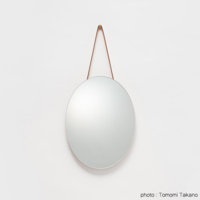 ヒノキのオーバルミラー　ラージ　TSUYAMA FURNITURE【1403742】
