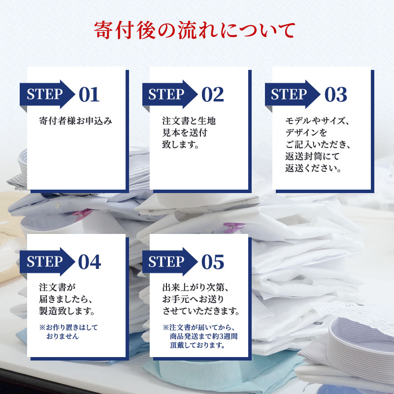 シャツ 綿100％形態安定生地 オーダー ドレスシャツ 1枚 土井縫工所 ワイシャツ メンズ ビジネス 日本製