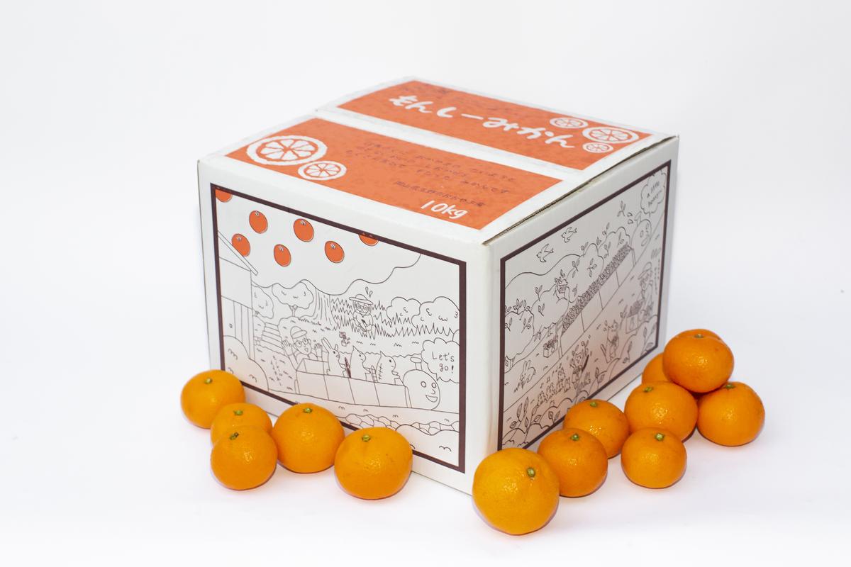 【訳あり】もんしーみかん（岡山県大藪産）約5kg 果物類 柑橘類 フルーツ お孫さん お子様 イラスト 減農薬栽培 安心 甘酸っぱさ 