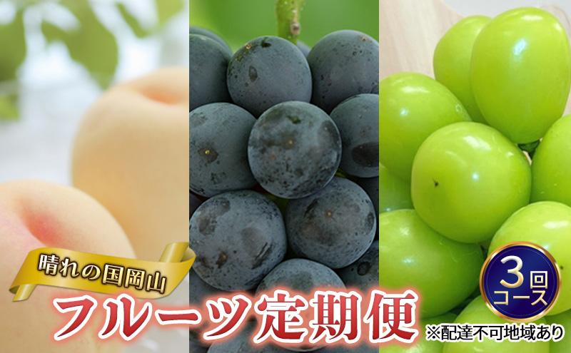 フルーツ 定期便 2026年 先行予約 晴れの国 岡山 の 定期フルーツ定期便 3回コース 桃 もも 葡萄 ブドウ 岡山県産 国産 セット ギフト