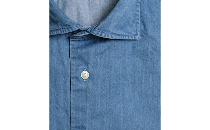 デニム シャツ MADE IN TAMANO × 土井縫工所 ブリーチデニム カジュアルシャツ 1枚 メンズ 岡山 日本製