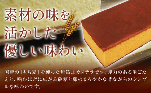 もち麦カステラ 1本 株式会社玉利軒《30日以内に出荷予定(土日祝除く)》岡山県 笠岡市 カステラ もち麦 お土産 和菓子 手土産 送料無料 冷蔵配送