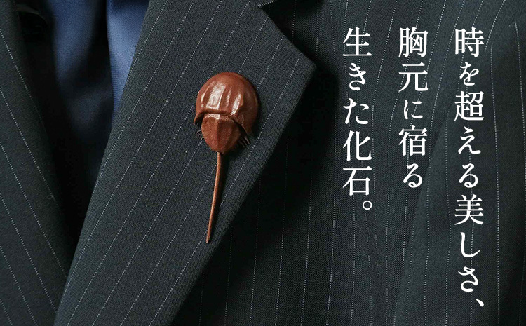 レザー 革製 カブトガニ タックピン 革 ブラウン JS stage株式会社 《30日以内に出荷予定(土日祝を除く)》岡山県 笠岡市 ハンドメイド ファッション イタリアンレザー