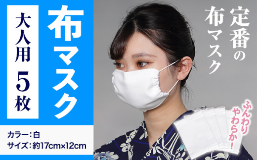 ふんわりやわらか布マスク大人用 5枚セット 錦屋《30日以内に出荷予定(土日祝除く)》岡山県 笠岡市 マスク 布マスク 大人用マスク 大判サイズ
