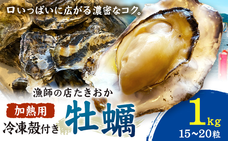笠岡産 冷凍殻付き牡蠣 加熱用 1kg 15～20粒 《30日以内に出荷予定(土日祝除く)》岡山県 笠岡市 かき カキ 牡蠣 生牡蠣 瀬戸内海産 殻付き 冷凍