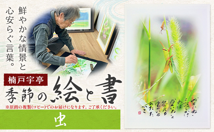 絵 書 書道 アート 季節の絵と書 虫 楠戸宇亭《90日以内に出荷予定(土日祝除く)》岡山県 笠岡市 送料無料 美術 作品 日本画 絵 インテリア
