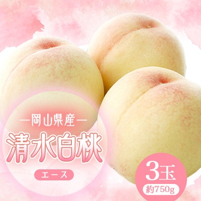 2026年予約受付　岡山県産　清水白桃　3玉(エース)【配送不可地域：離島】【1671608】