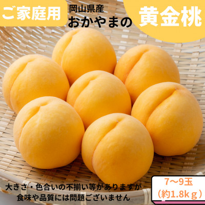 【2026年発送】ご家庭用　おかやまの黄金桃　約1.8kg(7〜9玉)【配送不可地域：離島】【1493935】