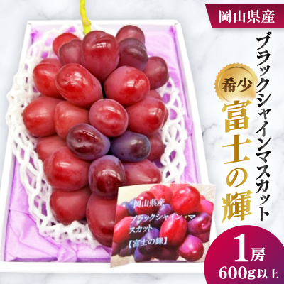 【2026年発送】岡山県産　ブラックシャインマスカット 1房(600g以上)化粧箱入り 【配送不可地域：離島】【1551434】