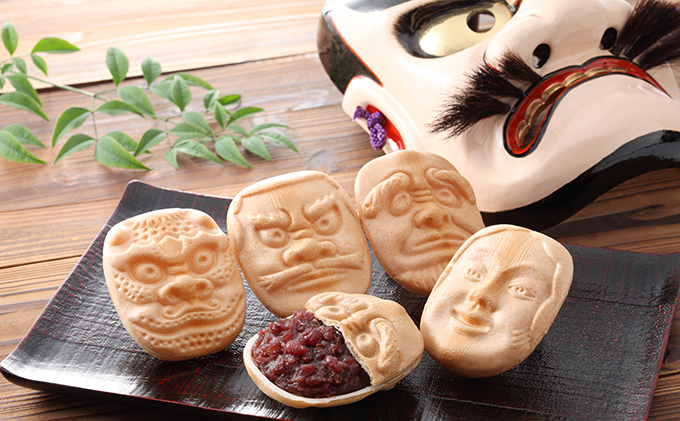 銘菓 備中神楽面最中 15個入り［ 三宅製菓本店 ］岡山 高梁 菓子 和菓子 最中 粒あん お菓子 スイーツ