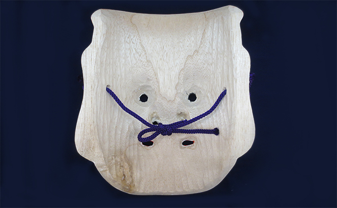 備中神楽面桐一刀彫 大国主の命 伯泉作 民芸品 工芸品 