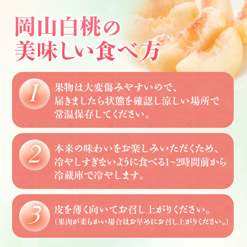 【2026年先行受付】 白桃 特秀 ロイヤル 大玉 晩生品種 約4kg(8～15玉) 岡山県産 桃 もも モモ 御中元 ギフト 御礼 プレゼント 御礼 御祝 御供 果物 くだもの フルーツ