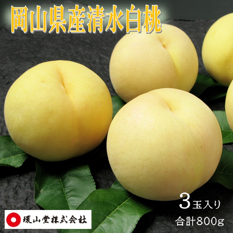 桃 2026年 先行予約 清水白桃 3玉 合計800g もも モモ 岡山県産 国産 フルーツ 果物 ギフト 環山堂