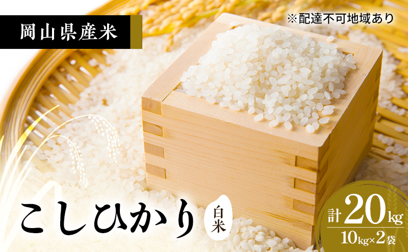 2026年度 先行受付 新米 岡山県産米 白米  こしひかり 20kg(10kg×2袋) お米 コメ 国産 岡山