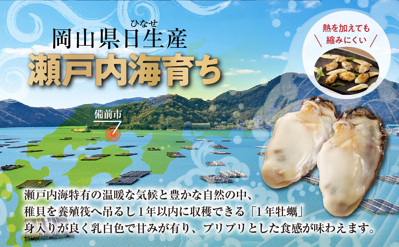 牡蠣 冷凍 むき身 1kg 備前市日生産 【急速凍結牡蠣 一年牡蠣 国産 加熱調理用 牡蠣アヒージョ 牡蠣ご飯 カキフライ 海鮮鍋 全国牡蠣-1グランプリ豊洲2024 加熱部門初代グランプリ受賞! 】