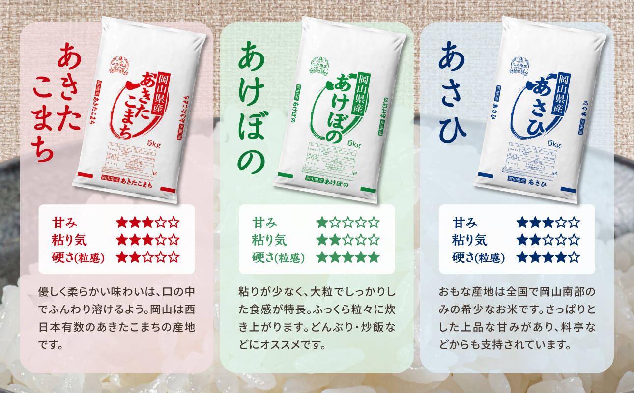 【令和7年産】　岡山県産米 あきたこまち 15kg（5kg×3袋）　【お米 秋田こまち あきたこまち 令和7年産 15kg 精米 米 こめ ご飯 ごはん ライス 岡山県産米】
