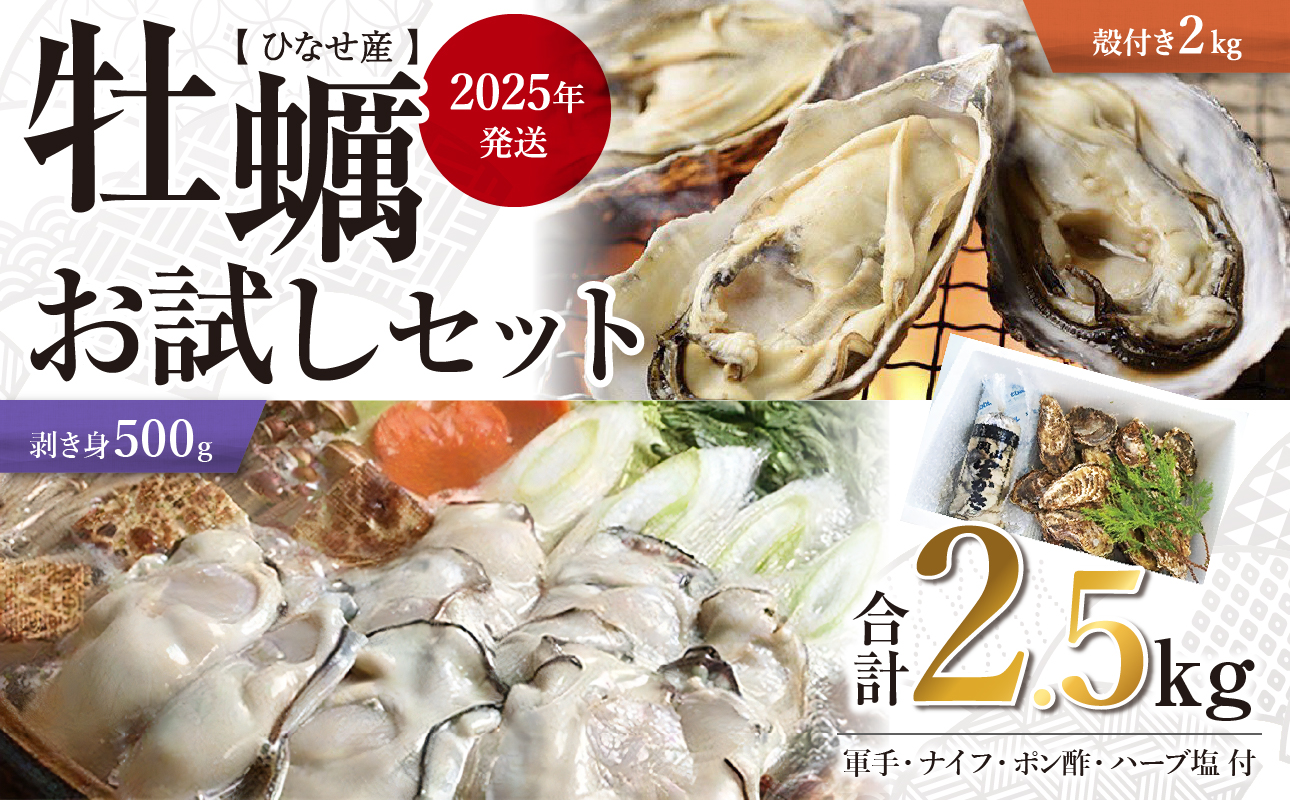 【2025年発送】ひなせ産　牡蠣　食べ比べ　お試しセット