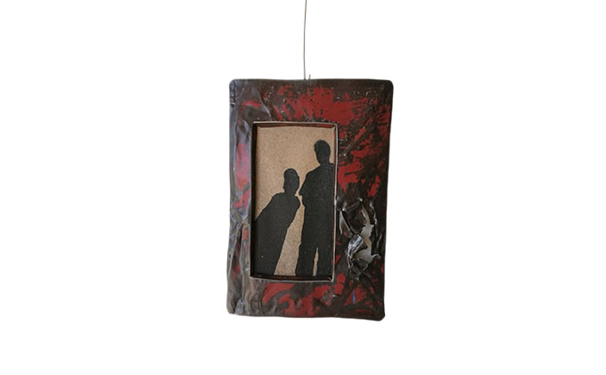 寂鉄式 ブリキ 額（標準タイプ）牛窓アーツクラフツ 寂鉄blue インテリア 雑貨 小物 一品もの ハガキサイズ 絵 写真 文章 詩歌 装丁 スナップ写真 フレーム