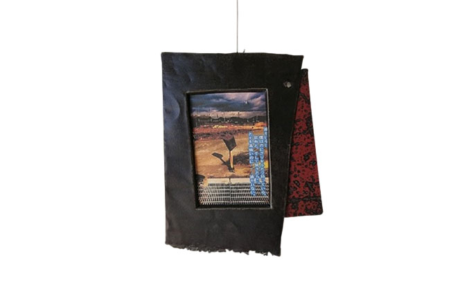 寂鉄式 ブリキ 額（変形タイプ(1)）牛窓アーツクラフツ 寂鉄blue インテリア 雑貨 小物 一品もの ハガキサイズ 絵 写真 文章 詩歌 装丁 スナップ写真 フレーム