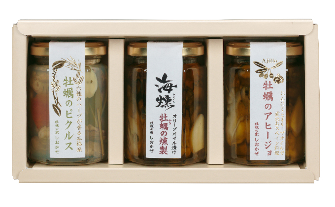  牡蠣 の 燻製 オリーブ オイル漬 アヒージョ ピクルス のセット[海組のニ] 惣菜 瓶詰め オリーブオイル漬け 