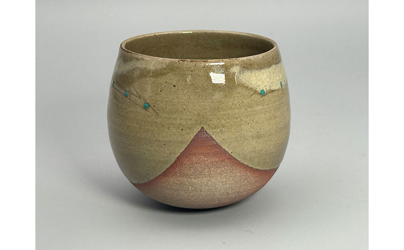 虫明焼 灰釉起き上がり器(黒井千左 作) 工芸品 インテリア 雑貨 日用品