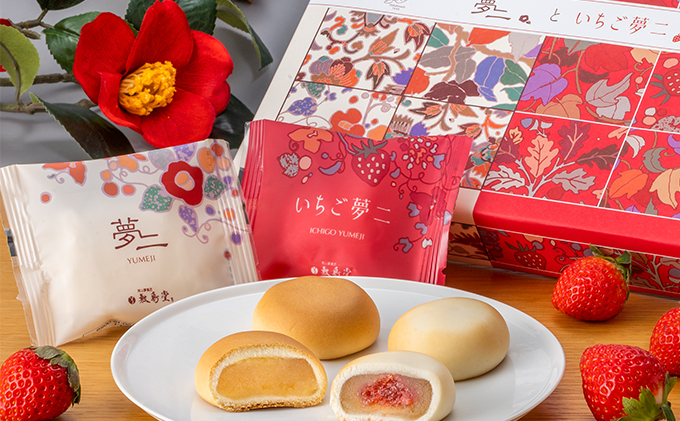 和菓子 敷島堂 夢二といちご夢二 16個入 第26回全国菓子大博覧会名誉総裁賞受賞 スイーツ お菓子 饅頭 生菓子 白あん 洋風和菓子 お饅頭 おやつ お茶請け 個包装 瀬戸内銘菓 岡山銘菓 お取り寄せ 土産