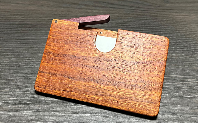 木 の 名刺入れ （カリン/パープルハート） bolly木工房 木材 ビジネスシーン 工芸品 雑貨 日用品 