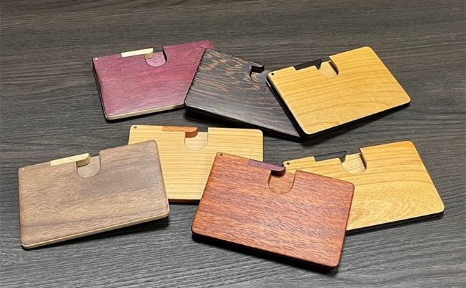 木 の 名刺入れ （カリン/パープルハート） bolly木工房 木材 ビジネスシーン 工芸品 雑貨 日用品 