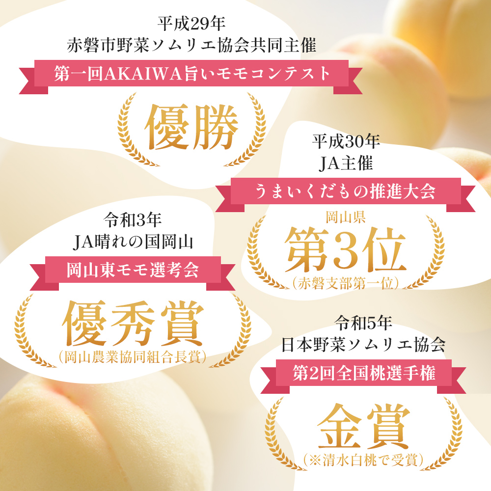 桃 2026年 先行予約 清水 白桃 をお届け！約1.5kg 5～7玉 糖度センサー選果 糖度12度以上 もも モモ 岡山県 赤磐市産 国産 フルーツ 果物 ギフト あみかフルーツ 果汁 産地直送 