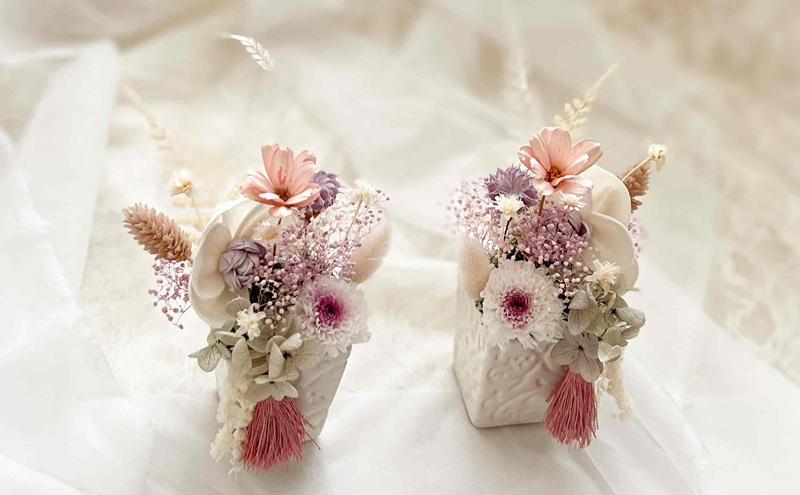 プリザーブドフラワーの仏花 「想花（おもいばな）」 2個セット フラワー プリザーブドフラワー 花 仏花 仏壇用 お仏壇 お供え 岡山 赤磐市