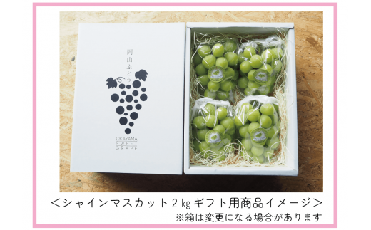 【2026年先行予約】 ここちとふぁーむ 【ギフト】 岡山県産 シャインマスカット 3～5房 2kg以上 【koko004-02】