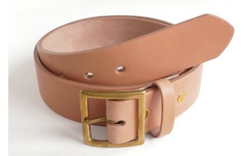 E STREET LEATHER グレージングベンズ 4cm幅 極厚レザーベルト ナチュラル（30インチ 76.5cm) 【star008-1-01】