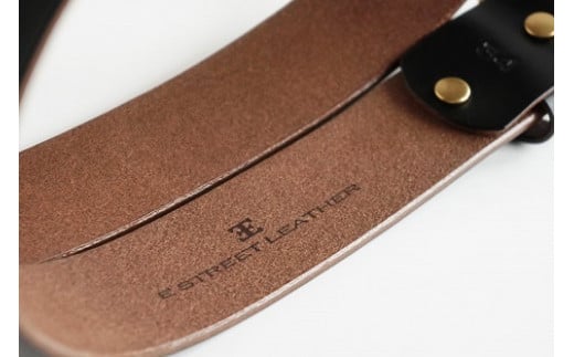 E STREET LEATHER ホーウィン・クロムエクセル 茶芯革 レザーベルト ブラック（36インチ 91.5cm） 【star006-4-01】