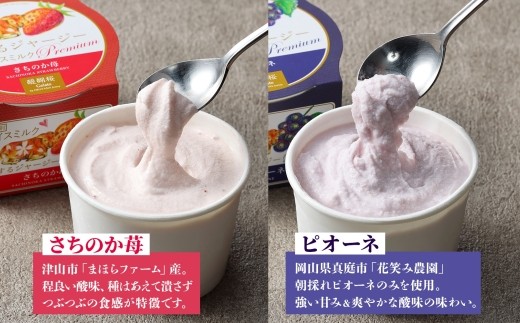 【ジェラート醍醐桜】恋するジャージーPremium3種 （ゴールデンミルク＆さちのか苺＆ピオーネ）計12個セット / 岡山 真庭 醍醐桜 極上スイーツ 濃厚 プレゼント 贈答 デザート ギフト ジャージー牛 ミルク ジェラート おやつ いちご ぶどう 子供から大人まで 冷凍 人気 贅沢 家庭用にも 【nhss043-01】