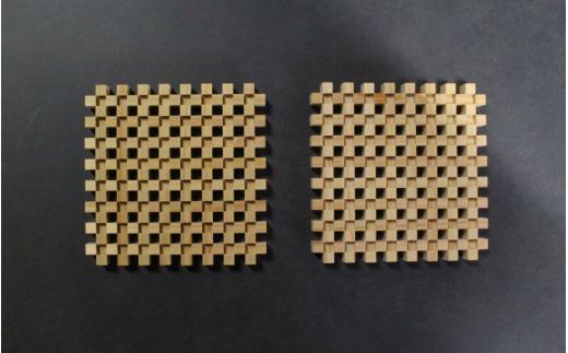 真庭組子 市松コースター 箱入り / 組子 天然木 市松柄 コースター 和雑貨 和モダン 岡山県 真庭市 【sdkb003-01】